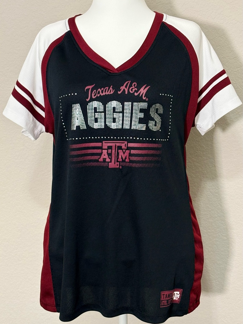 Texas A&M Aggies Gameday Black Maroon Rhinestone Football Team Jersey Size XL